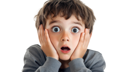 A Young Boy with a Shocked Expression: Capturing the Innocent Surprised Reaction for Creative Projects and Emotional Storytelling.