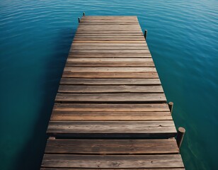 Fototapeta premium A peaceful lake with a wooden jetty