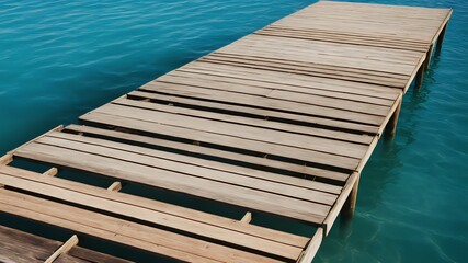 Obraz premium Timber jetty overlooking a peaceful lake