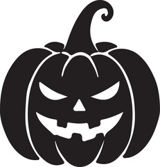 Pumpkin silhouette vector art illustration. Black and white Pumpkin vector illustration.
