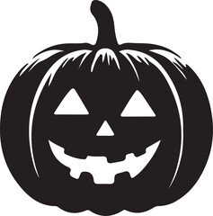 Pumpkin silhouette vector art illustration. Black and white Pumpkin vector illustration.