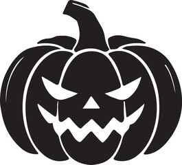 Pumpkin silhouette vector art illustration. Black and white Pumpkin vector illustration.