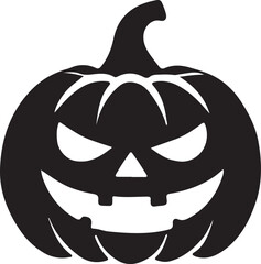 Pumpkin silhouette vector art illustration. Black and white Pumpkin vector illustration.