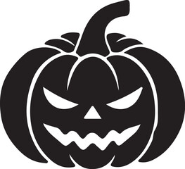 Pumpkin silhouette vector art illustration. Black and white Pumpkin vector illustration.
