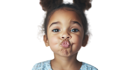 Delightful Image of a Young Girl Making a Goofy Face, Perfect for Children's Themes, Humorous Content, and Youthful Energy Representation.