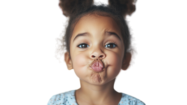 Delightful Image of a Young Girl Making a Goofy Face, Perfect for Children's Themes, Humorous Content, and Youthful Energy Representation.