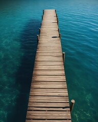 Fototapeta premium Timber pier by the reflective waters