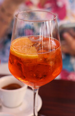Espresso and Aperol Spritz - time to relax in Venice. Italy.