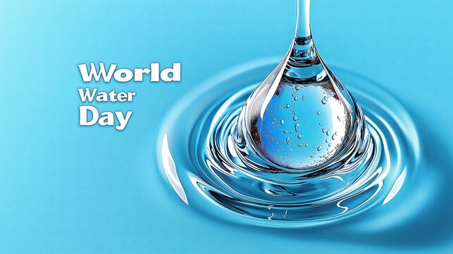 Reflection of Earth captured in a water droplet showcasing the beauty and significance of World Water Day