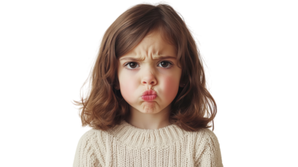 A Young Girl Displaying Disappointment in Her Expression: Perfect for Projects on Emotions, Child Psychology, or Parental Guidance.