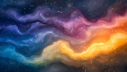 Fototapeta premium Cosmic Nebula Abstract Background Illustration