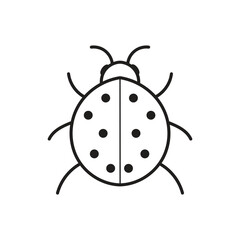 Obraz premium Ladybug linear icon. Thin line illustration. Ladybird contour symbol. Vector isolated outline drawing