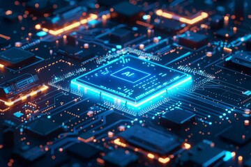 Advanced AI Chip Technology on Circuit Board