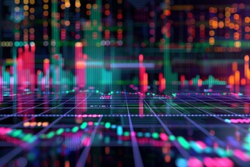 Abstract Digital Stock Market Graph Visualization