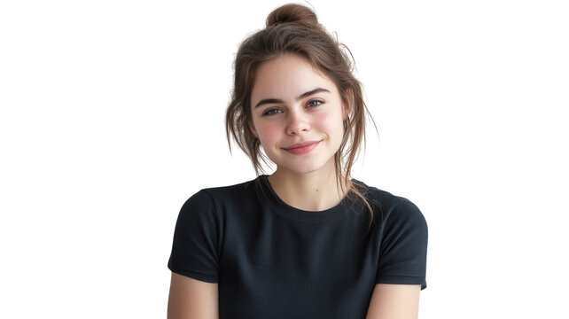 A young woman with a knowing smirk, radiating confidence and charm, perfect for marketing campaigns, social media content, and articles focused on personality and expression..