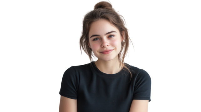 A young woman with a knowing smirk, radiating confidence and charm, perfect for marketing campaigns, social media content, and articles focused on personality and expression..