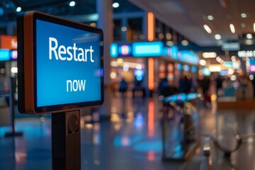 Obraz premium Digital Display Sign at Airport for Travel Information