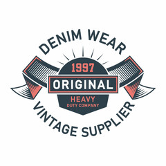 denim wear, typography graphic design, for t-shirt prints, illustration