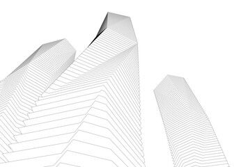 Fototapeta premium architecture geometric background, abstract lines 3d