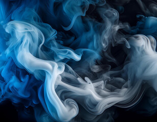 Obraz premium White smoke or fog flowing across the floor creates a mysterious and ethereal atmosphere. This effect is perfect for enhancing the ambiance of theatrical productions, photo shoots, or special events
