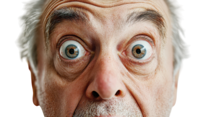 Elderly Man with a Surprised Expression Capturing a Moment of Genuine Emotion for Various Creative Projects and Designs.
