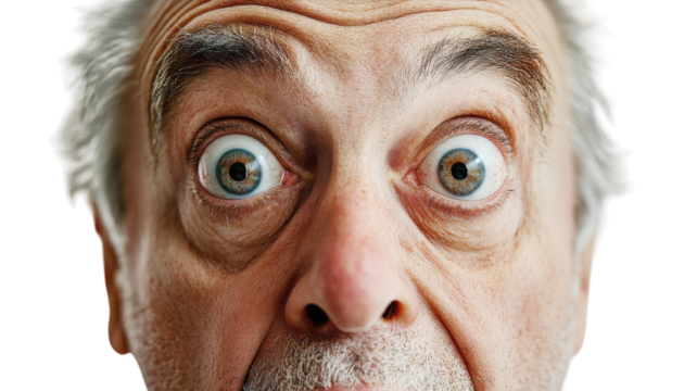 Elderly Man with a Surprised Expression Capturing a Moment of Genuine Emotion for Various Creative Projects and Designs.
