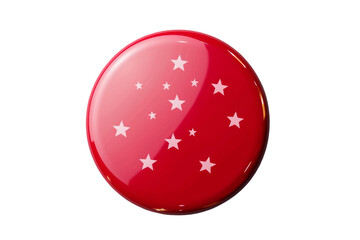 Circular Red Badge with Star Detailing Isolated on Transparent Background