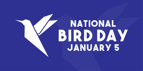 National Bird Day. January 5. Blue background.