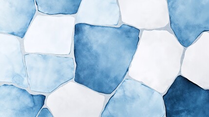 Voxel-style abstract blue and white stone pattern background  