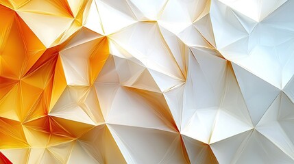 Obraz premium Abstract gold and white polygonal background for design.