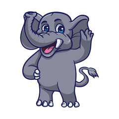 Cute Elephant cartoon Vector style
