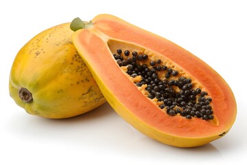 papaya isolated on white background