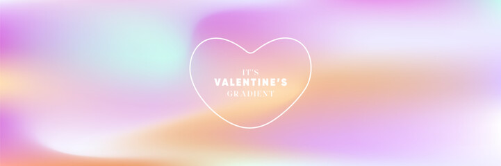 Pastel Heart Valentine Gradient, Soft Multicolor Abstract Design