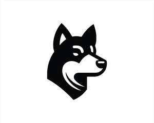 Dog head logo design vector illustration. Black and white dog logo template	