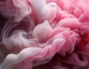 close up swirling pink and white smoke background
