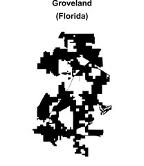 Fototapeta premium Groveland (Florida) blank outline map