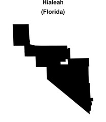 Hialeah (Florida) blank outline map