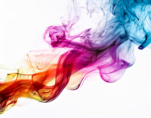 colored smoke isolated on white background