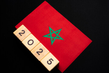 2025, Morocco, Morocco flag with date block, Concept, Important events for Morocco in the new year, election, economy, social activities, central bank, Morocco foreign policy