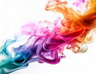 colored smoke isolated on white background