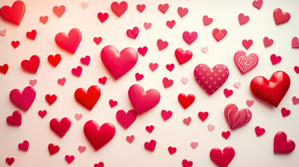 Romantic Red and Pink Heart Background