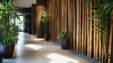 Obraz premium bamboo wall design in the office