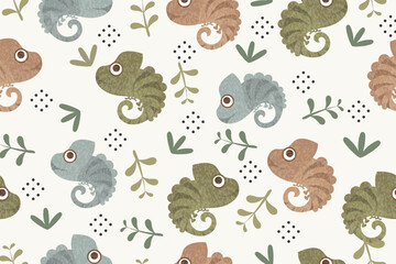 chameleon pattern in flat vector,background,wrapper,fabric,cover,wallpaper,etc