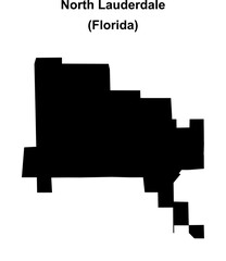 North Lauderdale (Florida) blank outline map