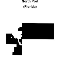 North Port (Florida) blank outline map