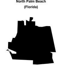 North Palm Beach (Florida) blank outline map