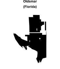 Oldsmar (Florida) blank outline map