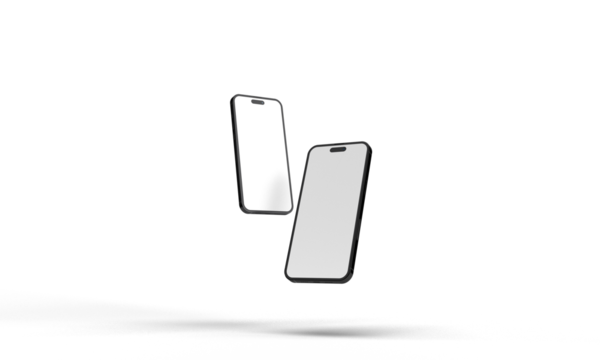 mobile smartphone tablet phone white isolated mockup empty blank twin two object media social technology advertisement seo marketing sale product business 16 15 pro communication banner device screen 