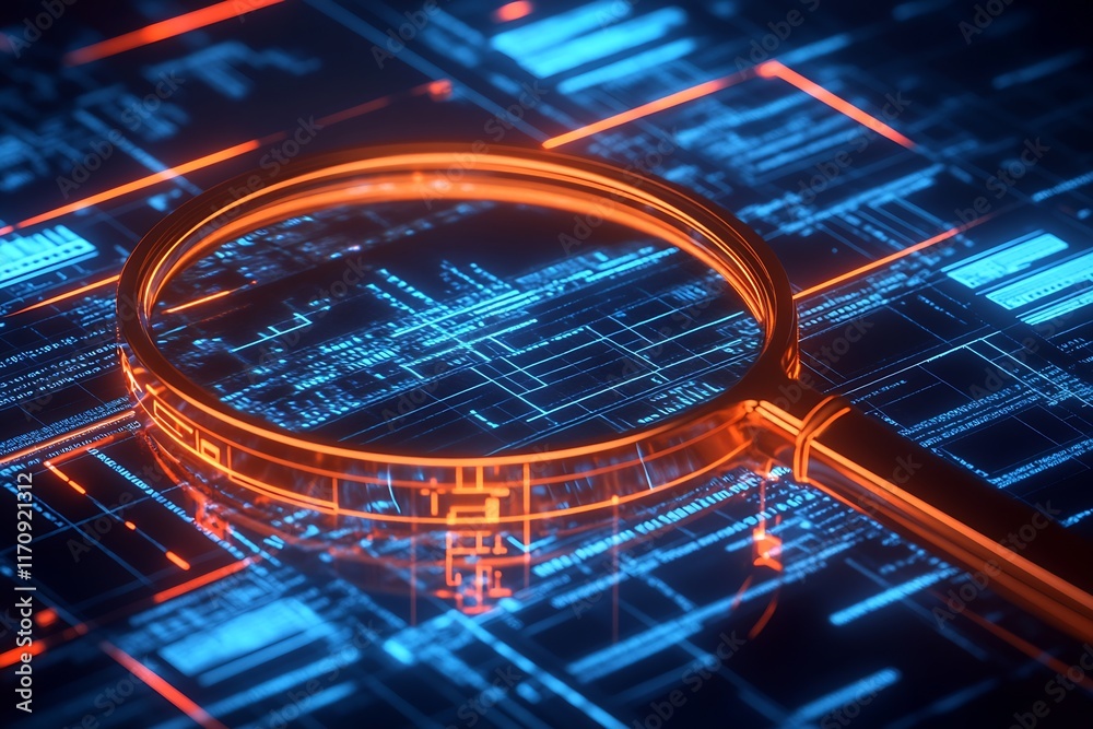 Poster Digital Magnification Unravels Blueprints with Highlighted Details in Technology : Generative AI