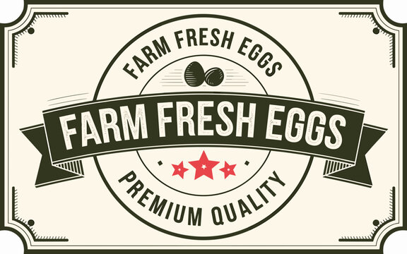 Farm Fresh Eggs Premium Quality Vintage Sign